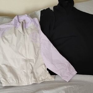 GAP Women's Black and Cream Jacket with Lavender Accents